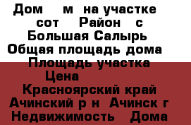 Дом 50 м² на участке 25 сот. › Район ­ с. Большая Салырь › Общая площадь дома ­ 50 › Площадь участка ­ 25 › Цена ­ 1 500 000 - Красноярский край, Ачинский р-н, Ачинск г. Недвижимость » Дома, коттеджи, дачи продажа   